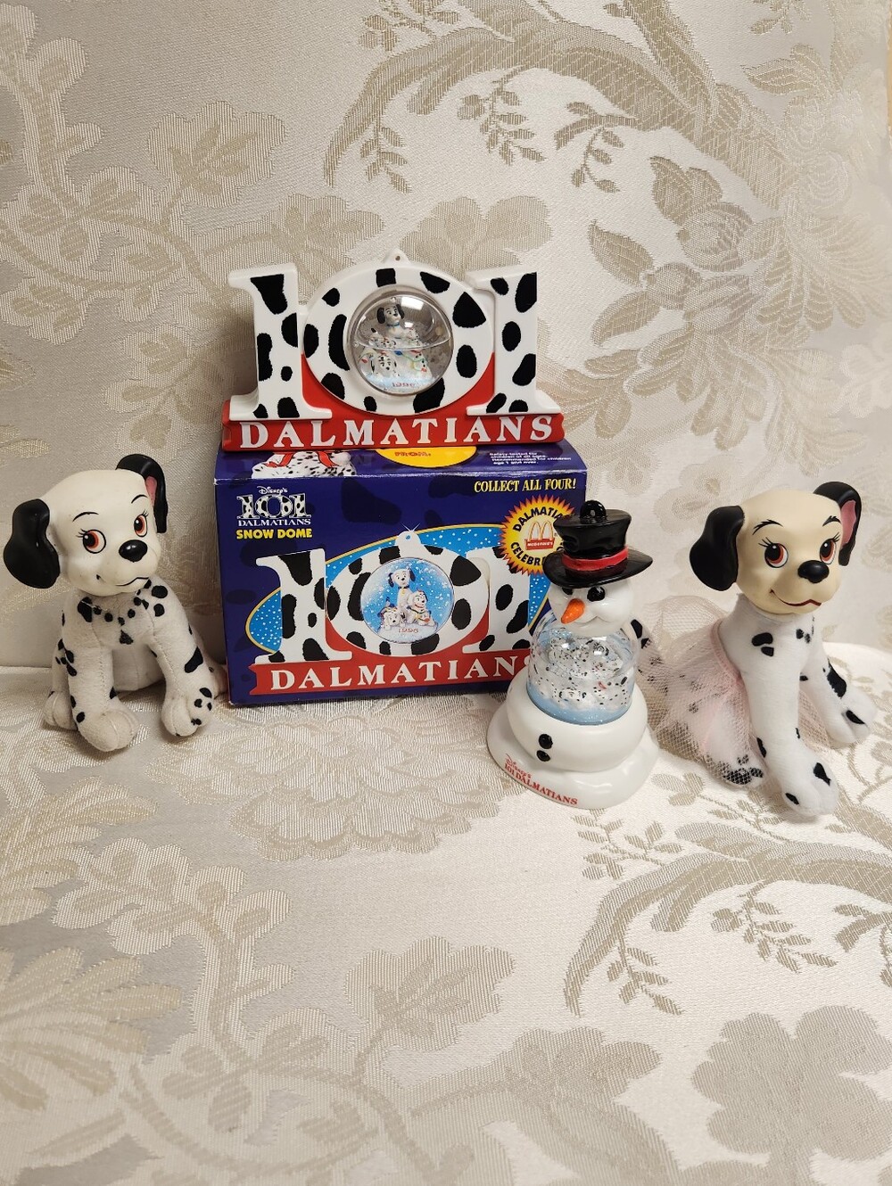 Disney 101 Dalmatians McDonald's Snow Globes & Mattel Stuffed Toys 90s Lot
